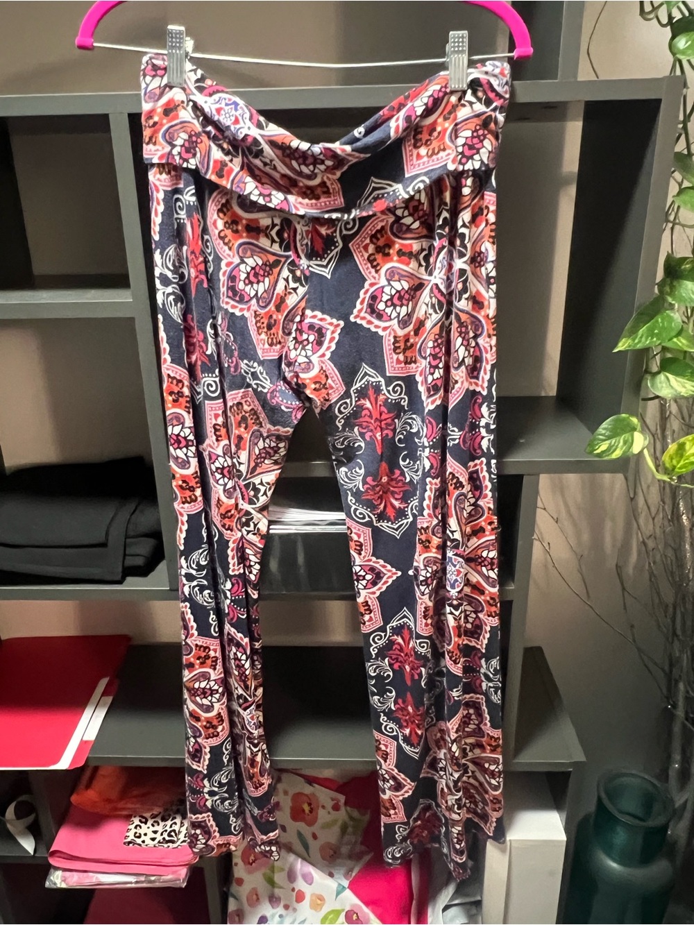 Boho Print Palazzo Pants - Navy Multi - Picture 8 of 8